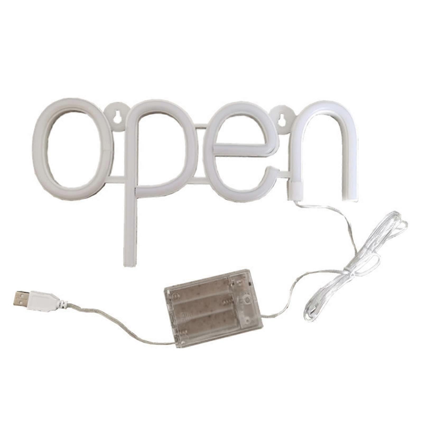 Mini LED Neon Open Sign - Compact Size, Outdoor Use, Waterproof Neon Sign, USB and Battery Powered