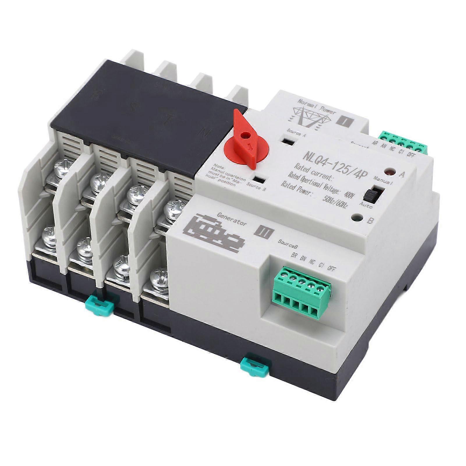 4P Dual Power Automatic Transfer Switch High Temperature Resistant Double Power Transfer Switch AC400V 63A