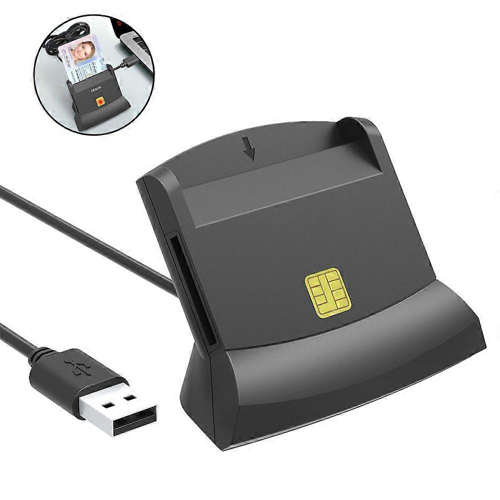 All-in-one function smart chip reader - black