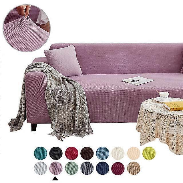 Living Room Sofa Cover Solid Color Elastic Sofa Cushion Thickened Polar Fleece Four Seasons General Furniture Protective Cover