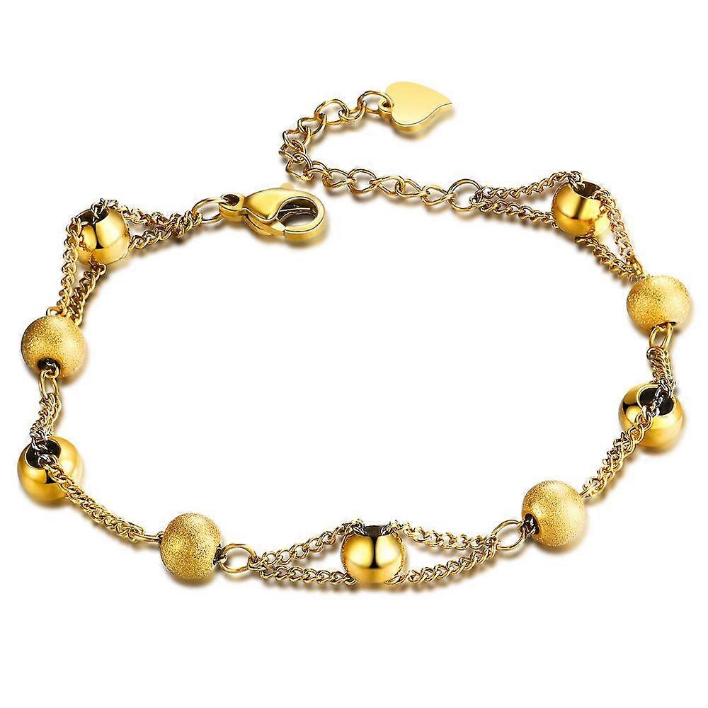 New Fresh Titanium Steel Frosted Ball Bracelet Women's Adjustable Bracelet