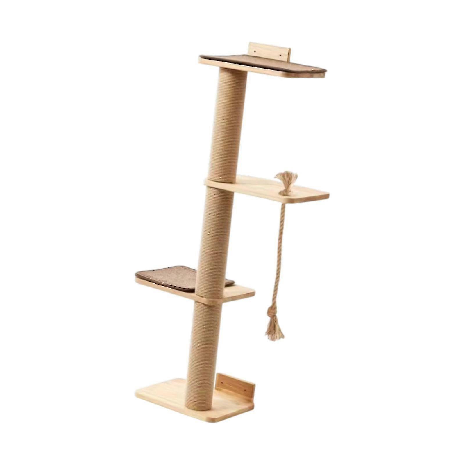 4-Tier Floor-to-Ceiling Cat Climbing Tree for Kittens with Scratching Posts, Play Platforms & Rest Perches