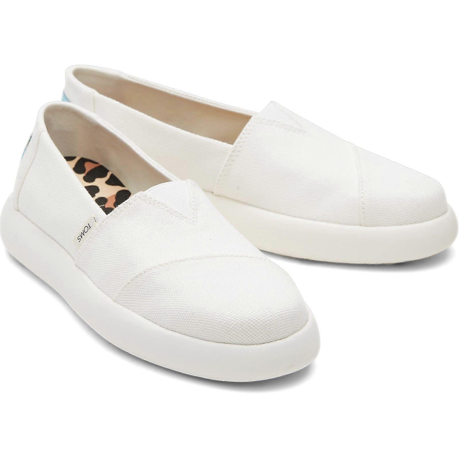 TOMS Alpargata Mallow 白色 100% 棉女士滑入式女士鞋-8