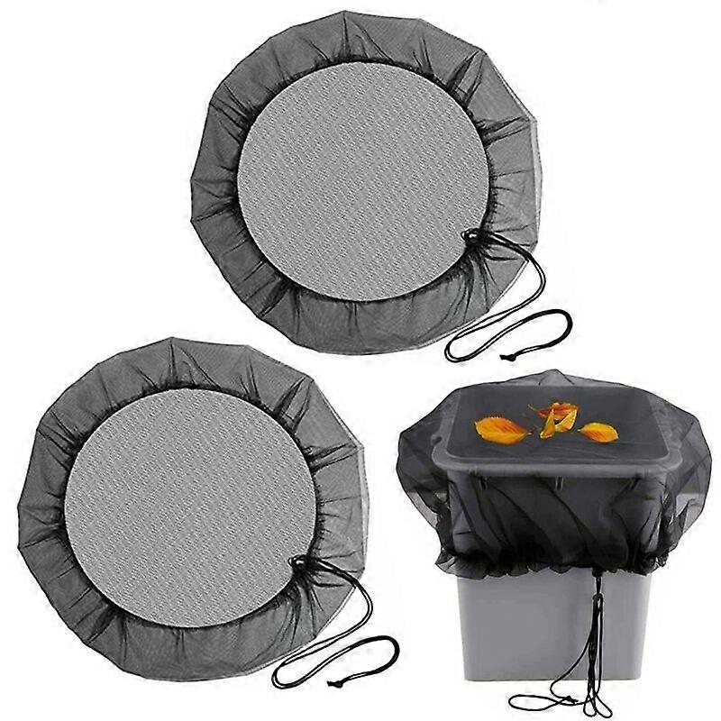 2PCS Rain Barrel Protection Net,95cm Rain Barrel Net with Drawstring for Dustproof, Deciduous, Mosquito Repellent-Black