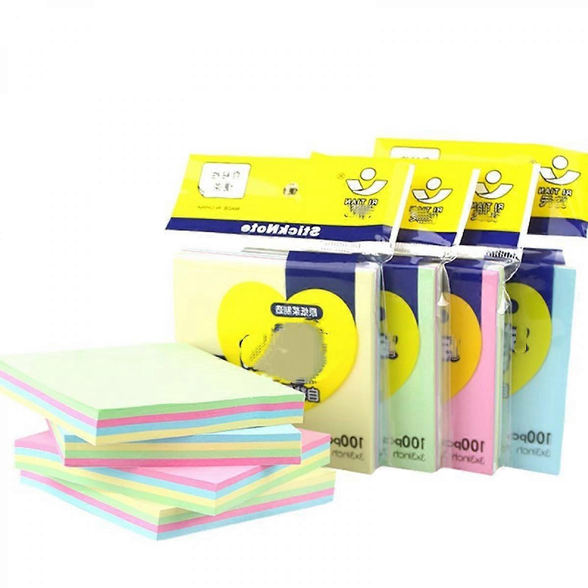 400 Sheets Sticky Notes, 3x2 Inch, 4 Pads Strong Adhesive Self-Stick Notes, 4 Bright Colors, 100 Sheets/Pad