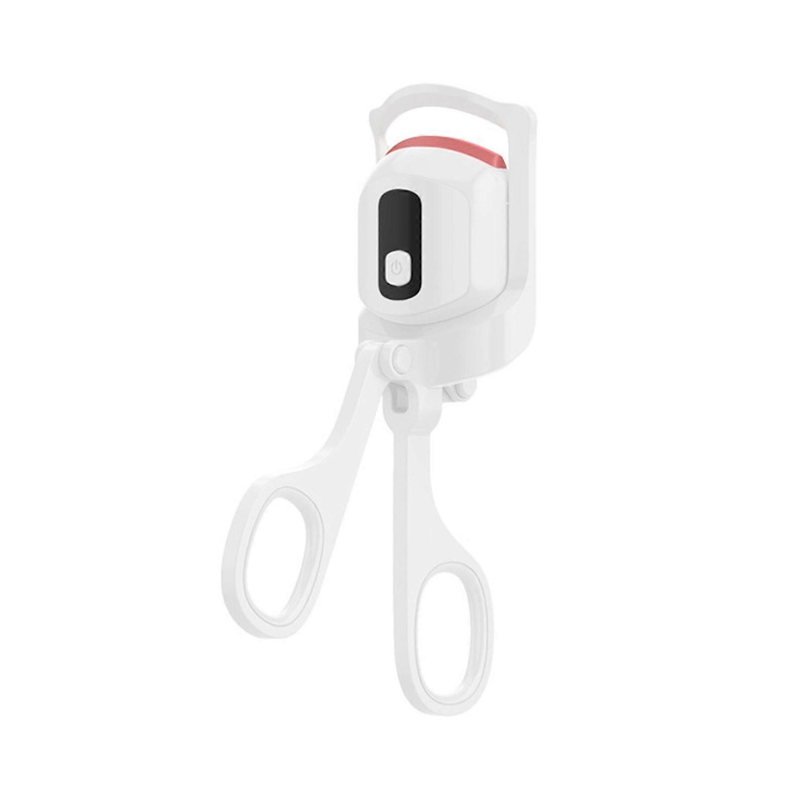 LCD Screen Electric Eyelash Curler 3 Heat Modes Rechargeable Heated Eyelash Curling Tool for Durability and Portability  White