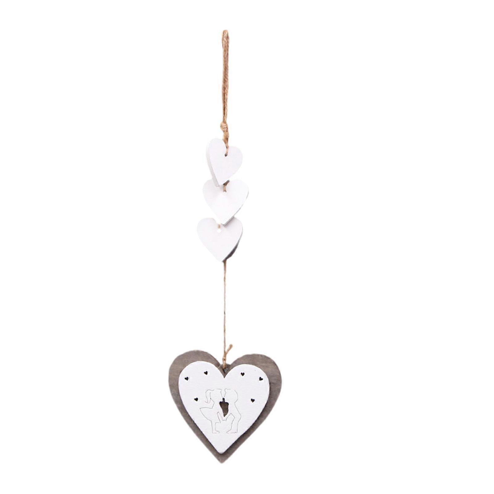 Elegant Wooden Heart Shaped Hanging Pendant Natural Wood Ornament for Bedroom and Party Decorations Anniversary Gift