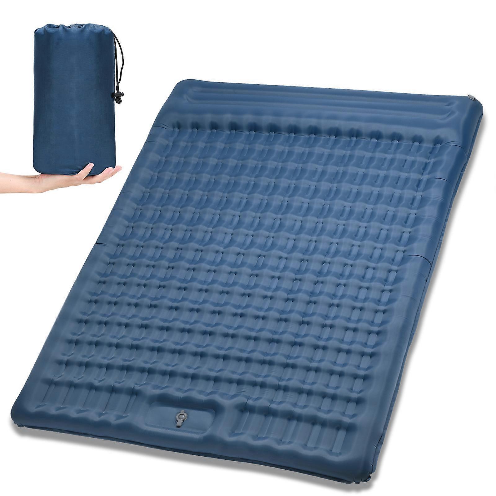 Inflatable Double Sleeping Pad Extra Thick 5 Inch, Built-in P MLC