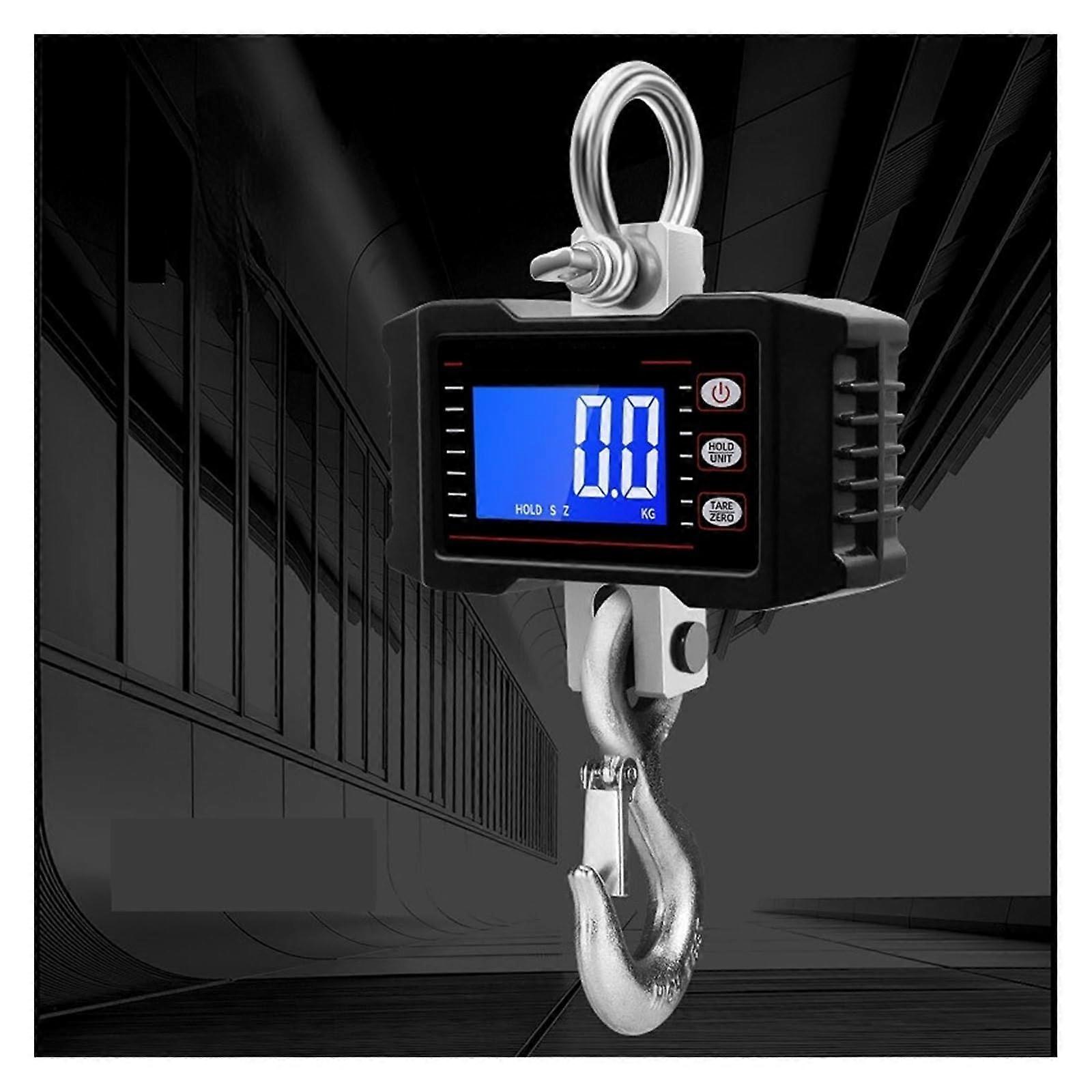 Industrial Hanging Crane Scale 1000Kg/500Kg, Digital LCD Backlight, Portable Heavy-Duty Scale, Unit Change, For Farms