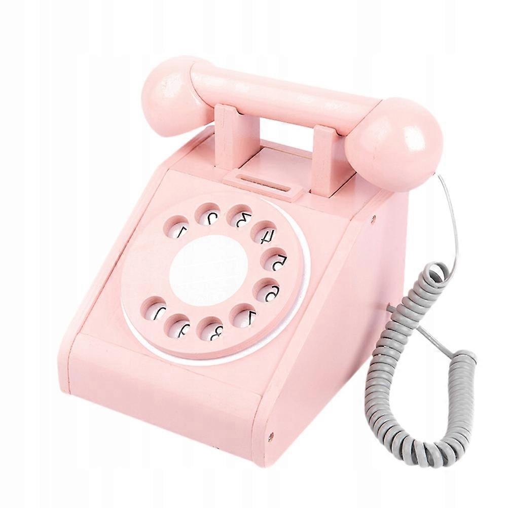 A Wooden Telephone Toy For Playing At Home