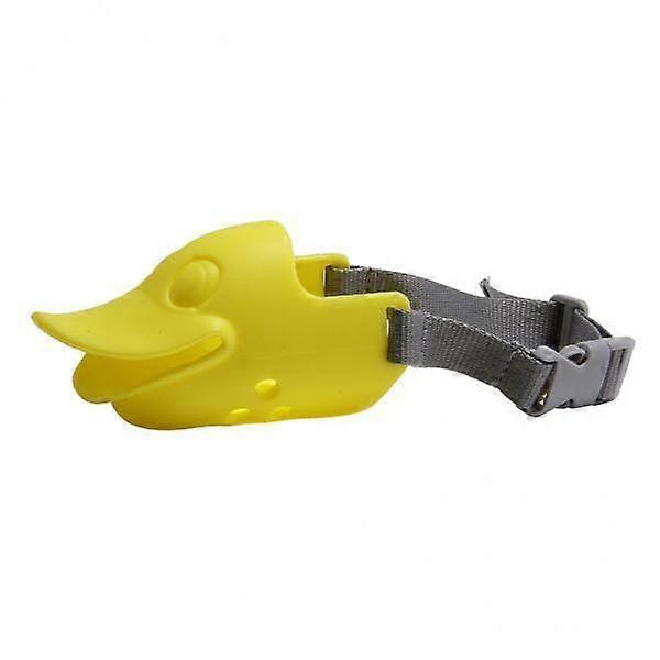Bright Yellow Dog Muzzle with Adjustable Duckbill Design - Small Size