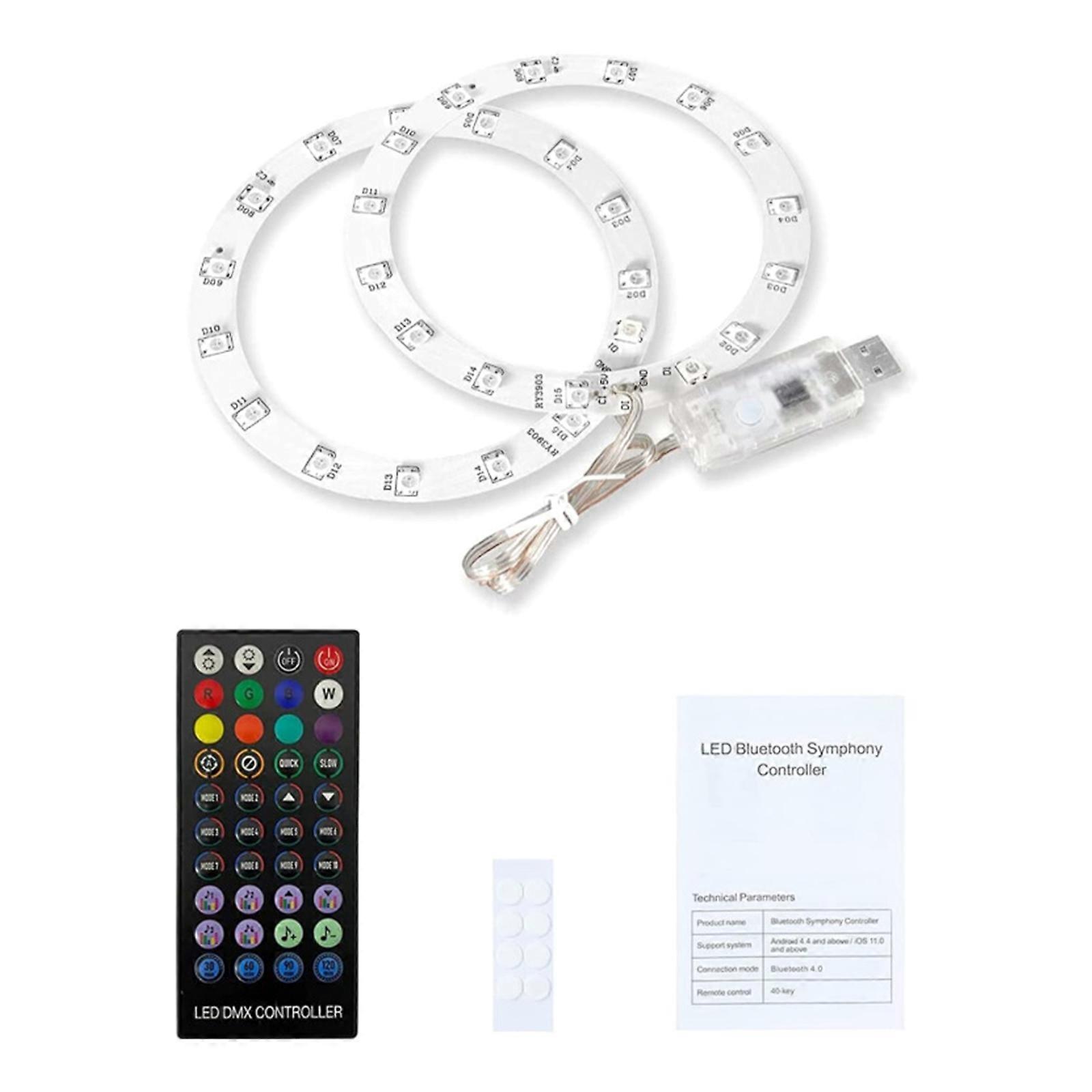 5V 8 Color RGB Atmosphere For Host Light Strip LED Sticker Console Light Bar Decals with Remote Control Pickup