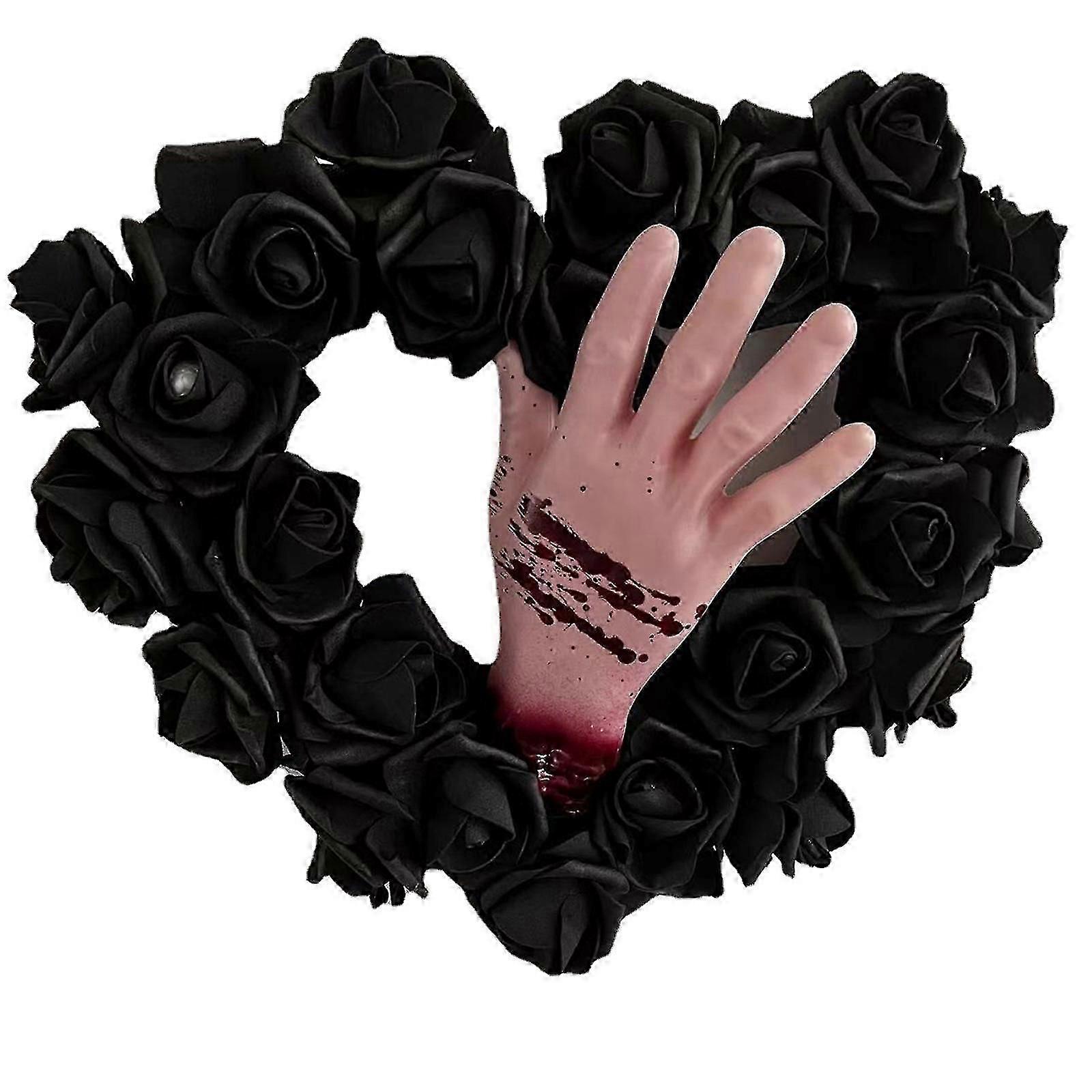 Rose Wreath For Halloween Decorations,front Door Spooky Scene Party Favors