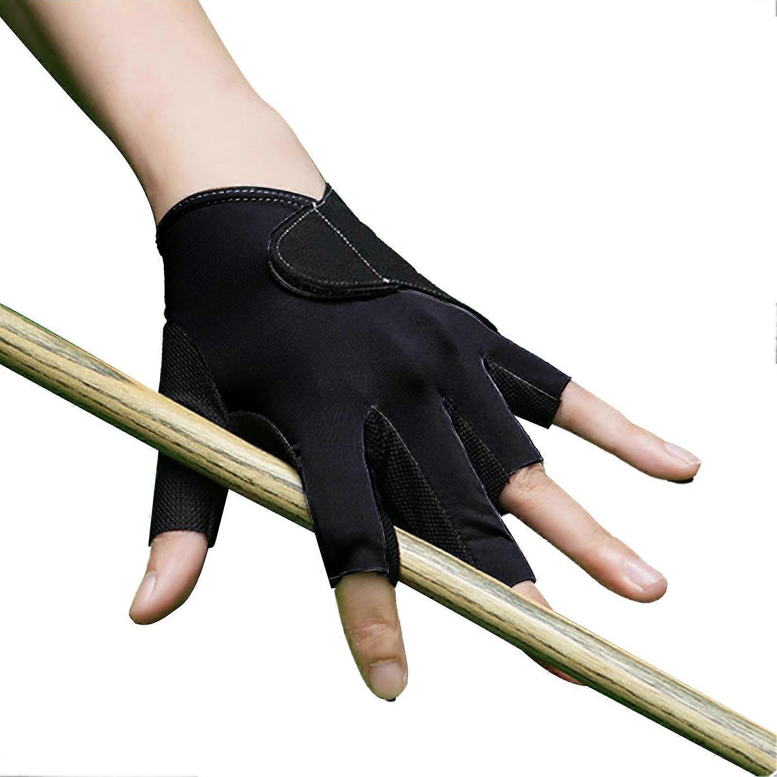 Billard glove for left hand, nonslip pool gloves for women, left hand, elastic pool billiard gloves for billiard activities black A