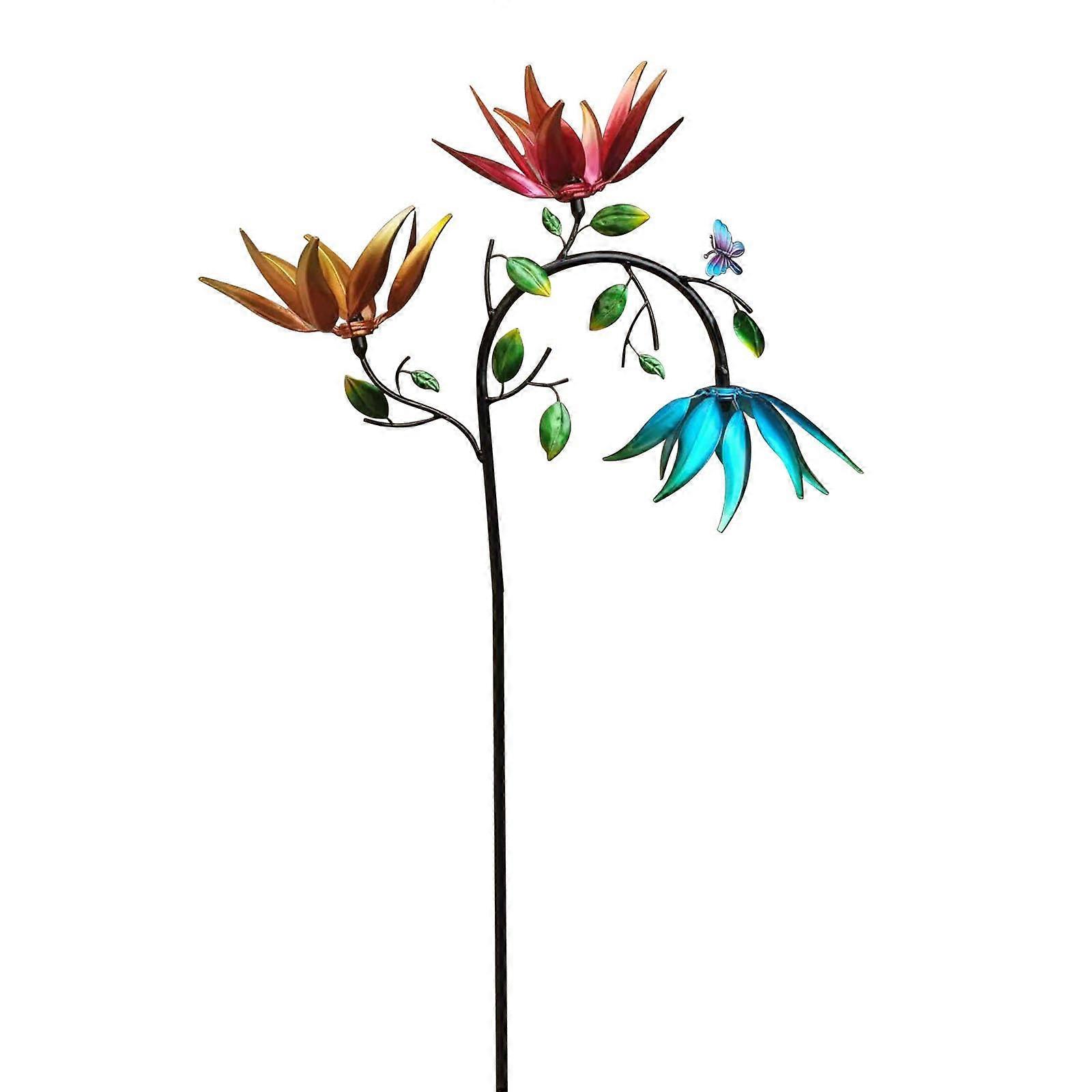 Windmill made of metal, wind chime magical windmill lawn wind spinner garden ornaments garden stake for balcony, garden, orchard, yard, roof
