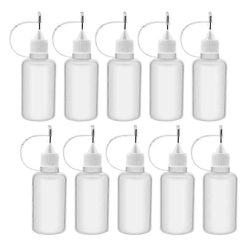 10pcs 30ml Refillable Plastic Dropper Bottles with Squeezable Needle Tip Caps