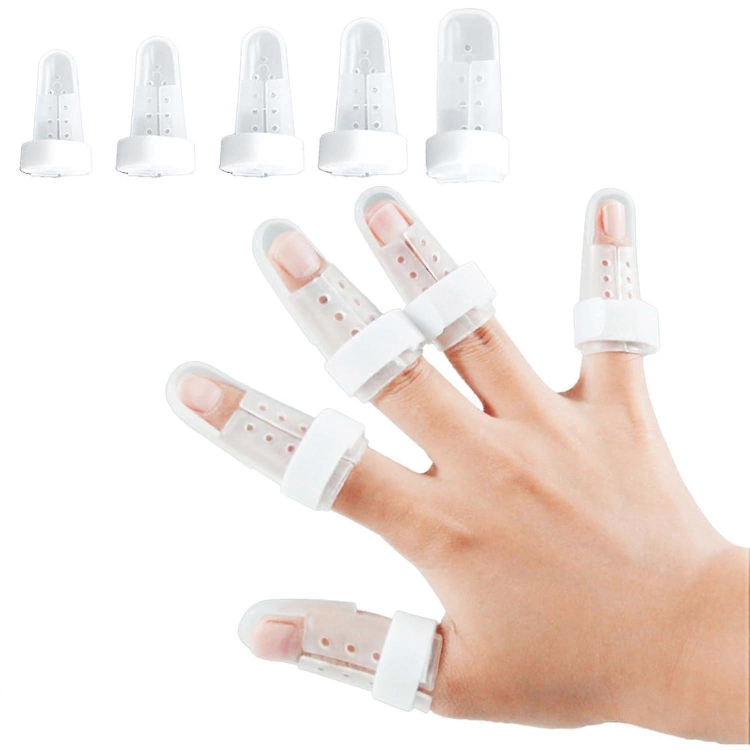 Finger Splint Brace, Mallet Finger Splints Pinky, Plastic Finger Protector Support for Arthritis Basketball, Broken Finger Joint Fracture Pain 5 Sizes