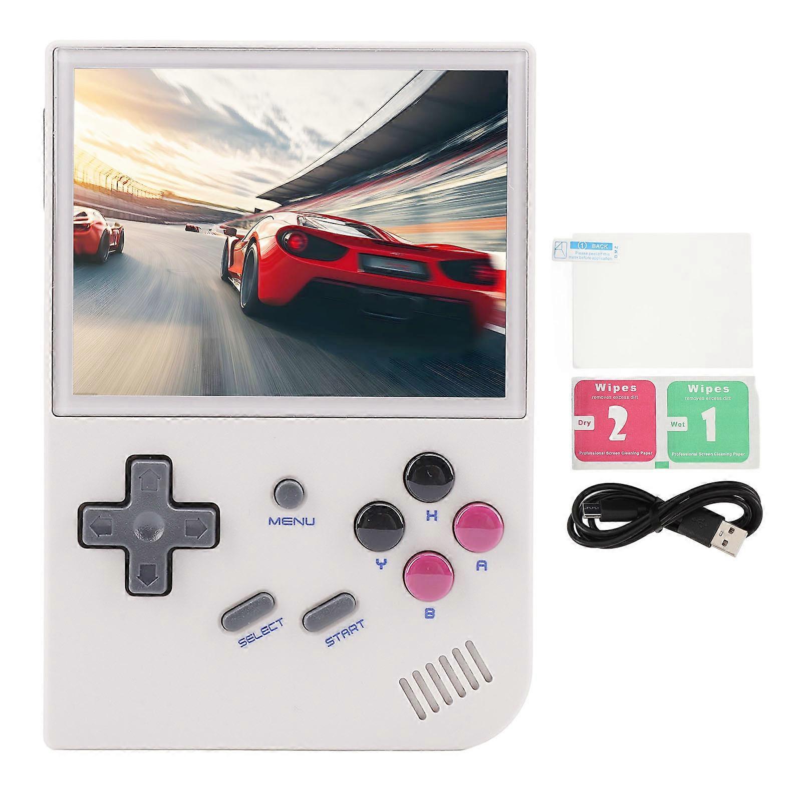 64GB Retro Handheld Game Console, 3.5" IPS Screen, Gamepad & TV Output, Vintage Grey