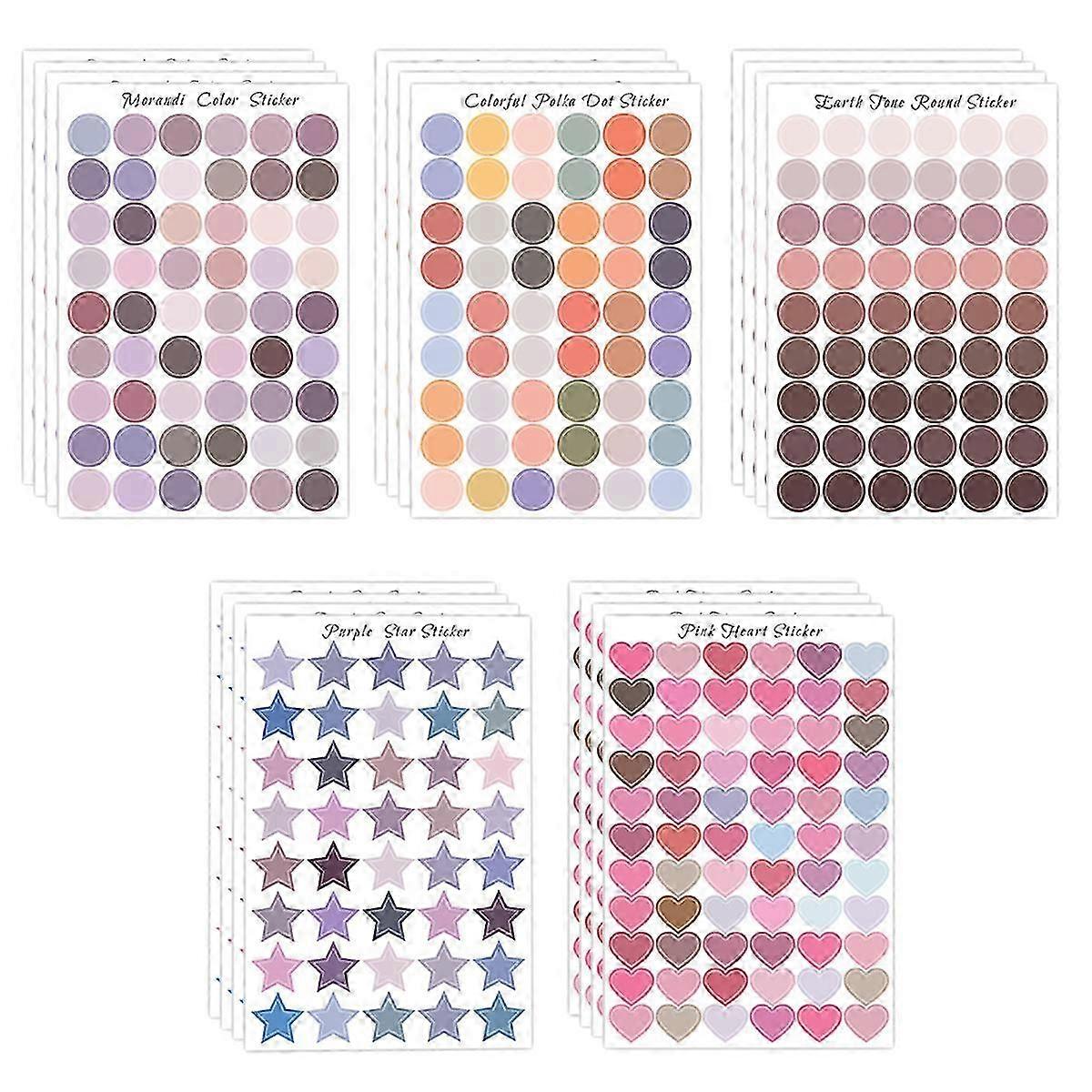 2025 20 Sheets Color Coding Labels Colored Stickers Assorted Removable Stickers for Classrooms Offices Labeling Marking