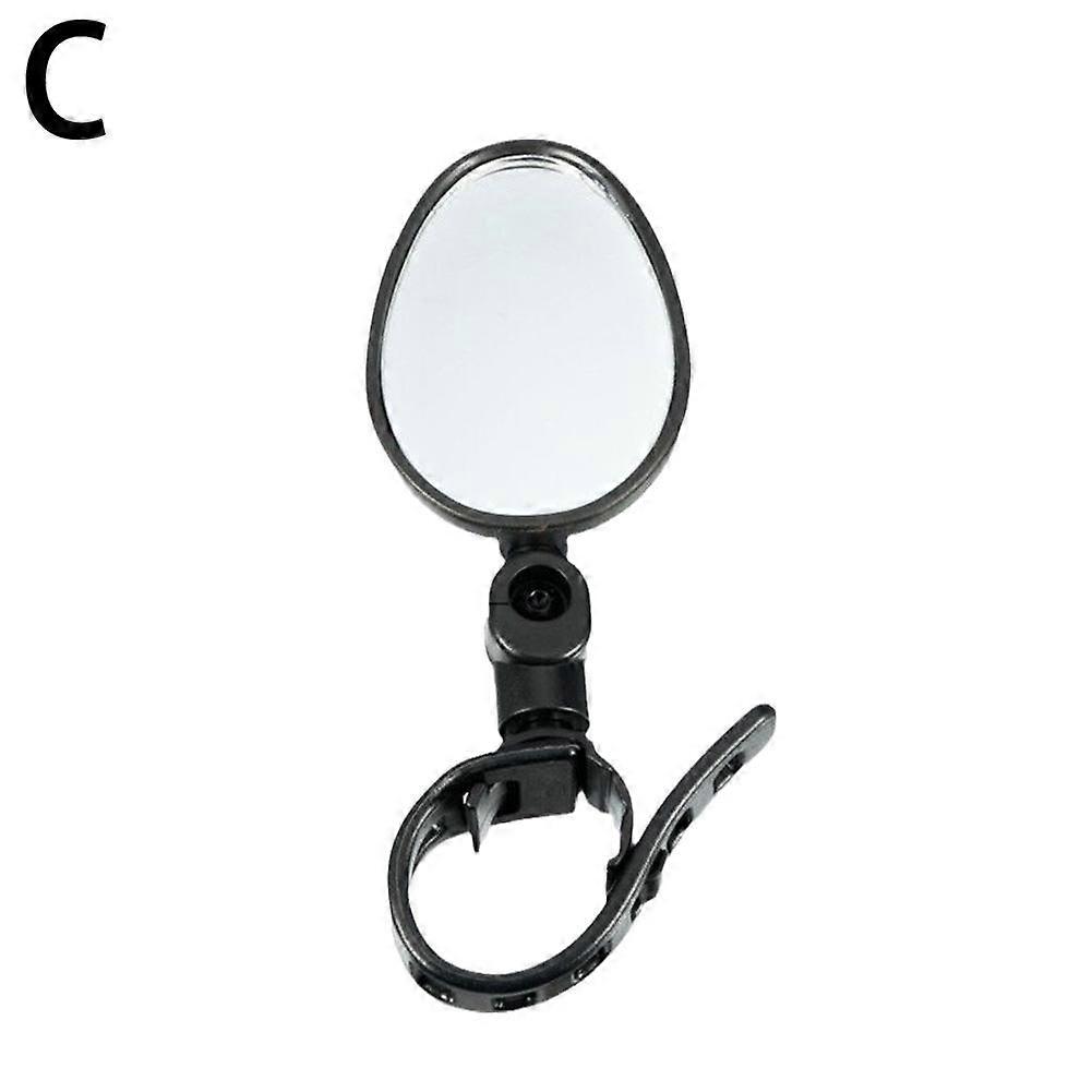 Elliptical mirror (C)$Bicycle rearview mirror wide-angle convex mirror bicycle reflector mountain bike rearview mirror silicone handle rearview mirror