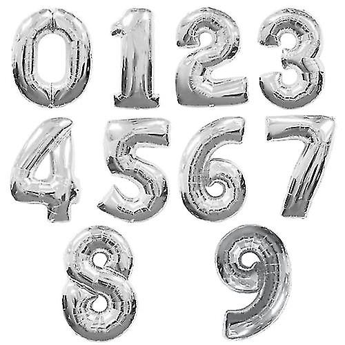 Qualatex 34 Inch Metallic Silver Number Balloons (0-9)