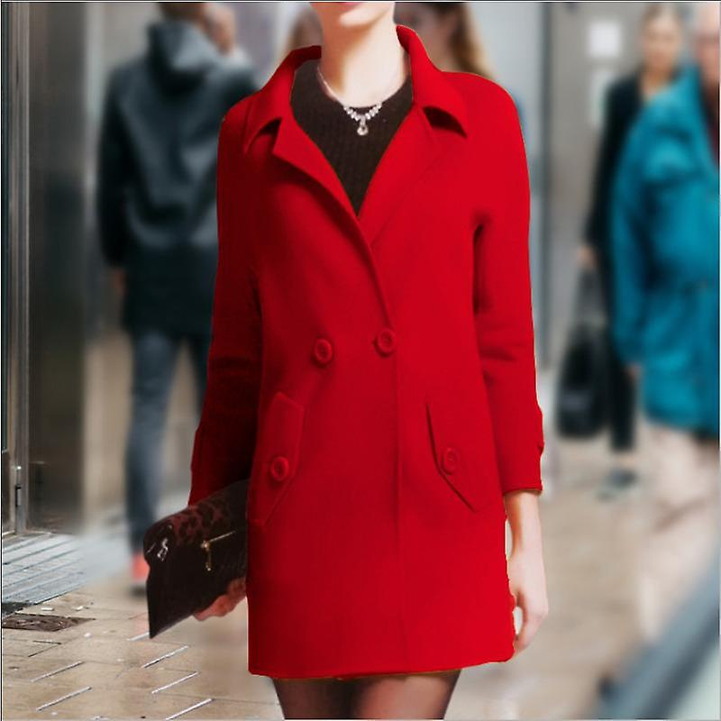 Autumn and Winter Women's Coat Woolen Medium and Long