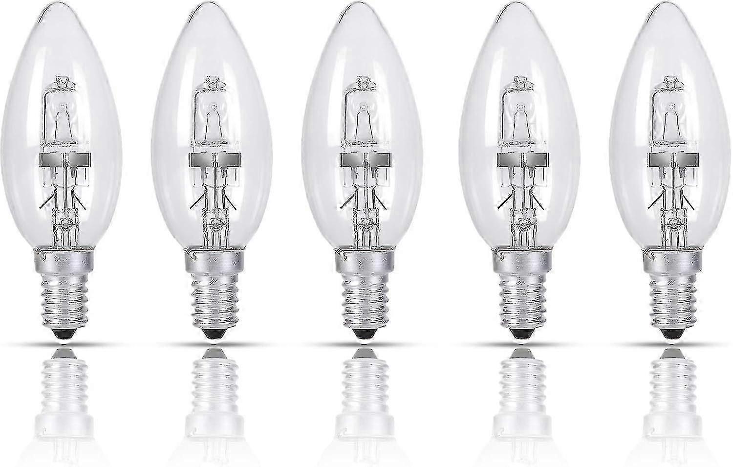 28W ハロゲン キャンドル電球、5 パック E14 350 ルーメン 230V