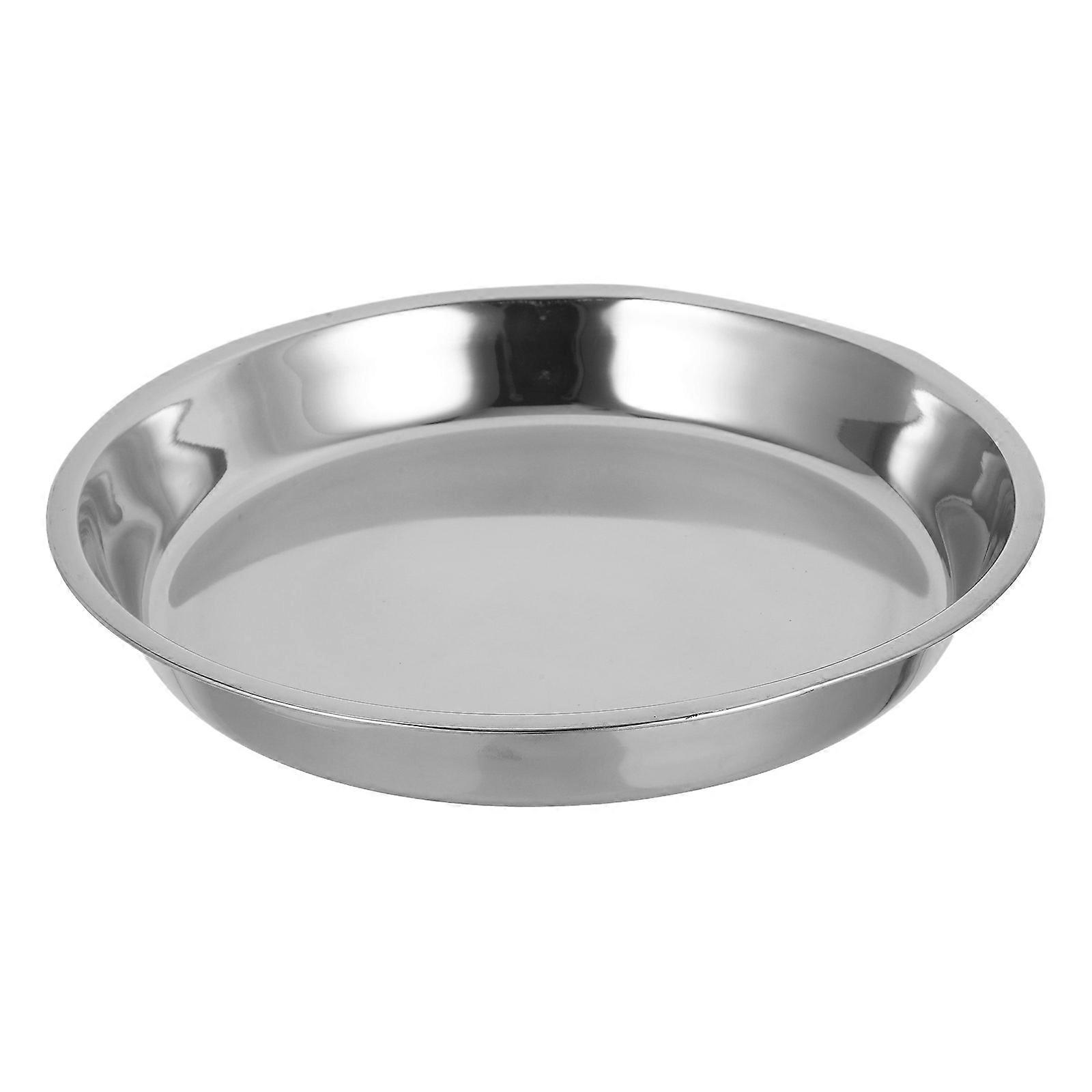 Stainless Steel Round Plate, Non Magnetic, for Baking, Serving Fruits, Outdoor Use, Easy to Clean, Suitable for Home and Camping