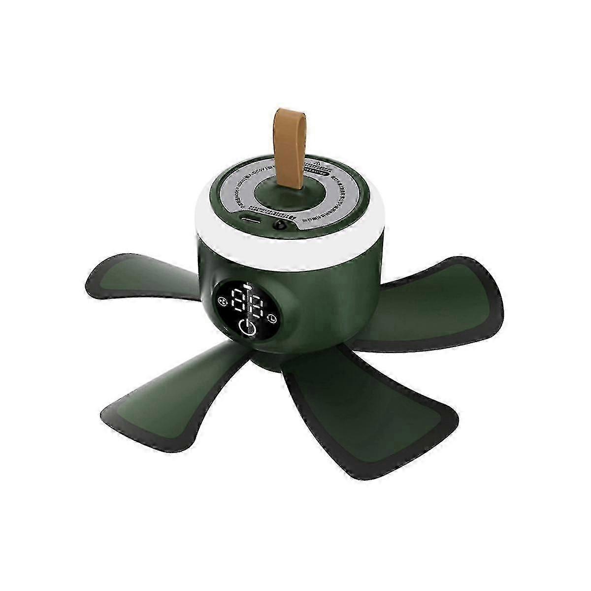 8000mAh USB Rechargeable Camping Ceiling Fan with Remote Control, Timer, 4 Speeds & LED Light