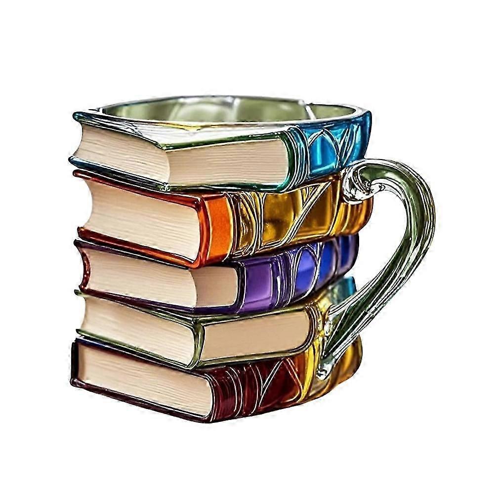 Painted Book Mug, 2025 Novelty 3D Painted Books Coffee Mug, Collection Gifts for Literature Lovers