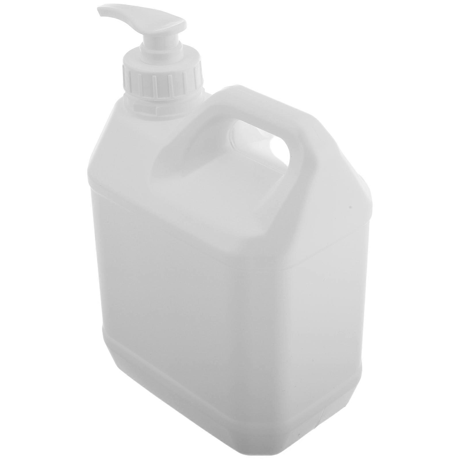 White Plastic Pump Dispenser Jug for Shampoo, Shower, and Liquid Storage – Durable, Leakproof Design with Handle for Family Use