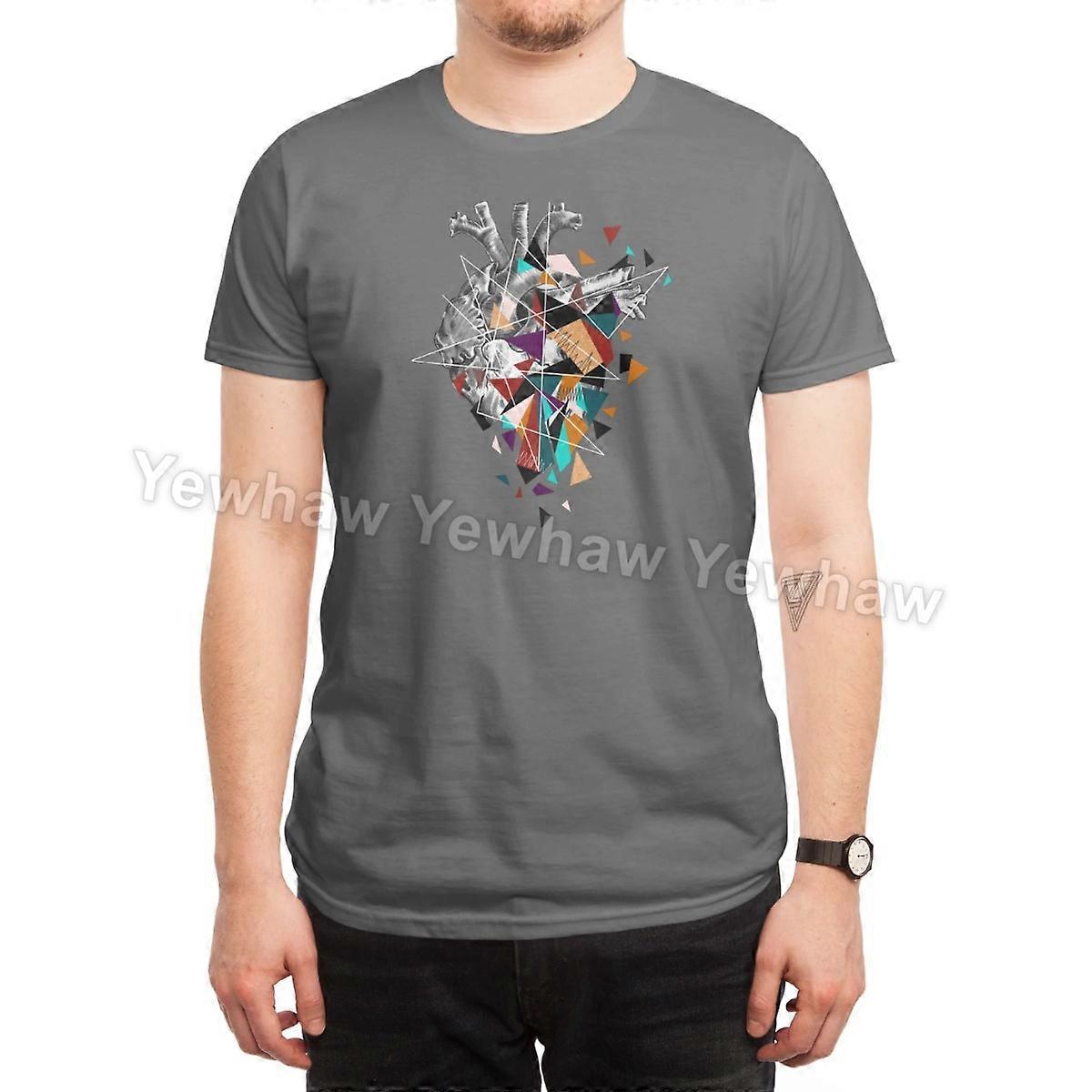 IT'S COMPLICATED T-Shirt anatomical heart geometric art abstract design colorful triangles modern illustration mixed media