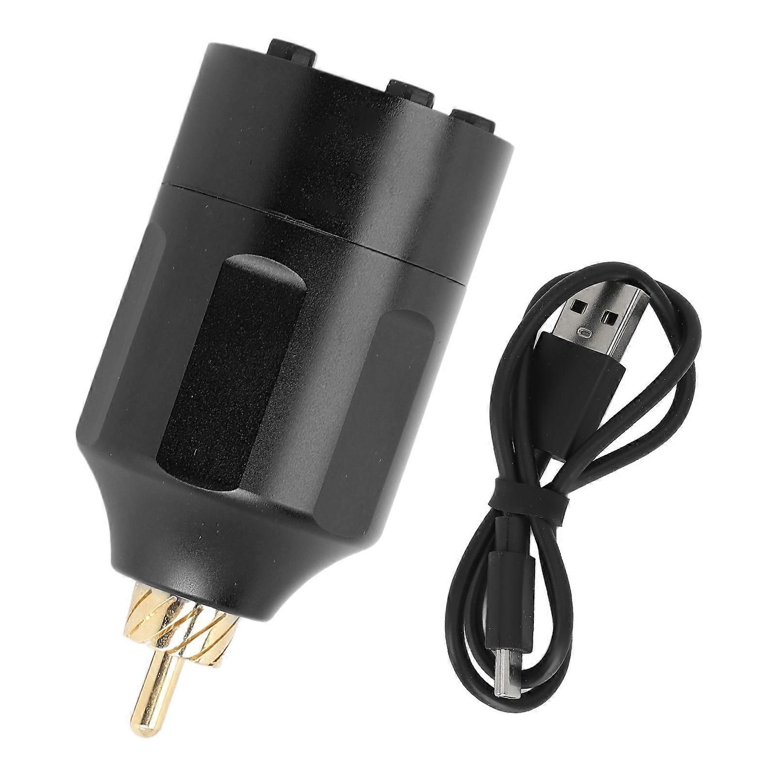 Alimentation sans fil pour tatouage, 1 300 mAh, rechargeable, connecteur RCA, batterie noire