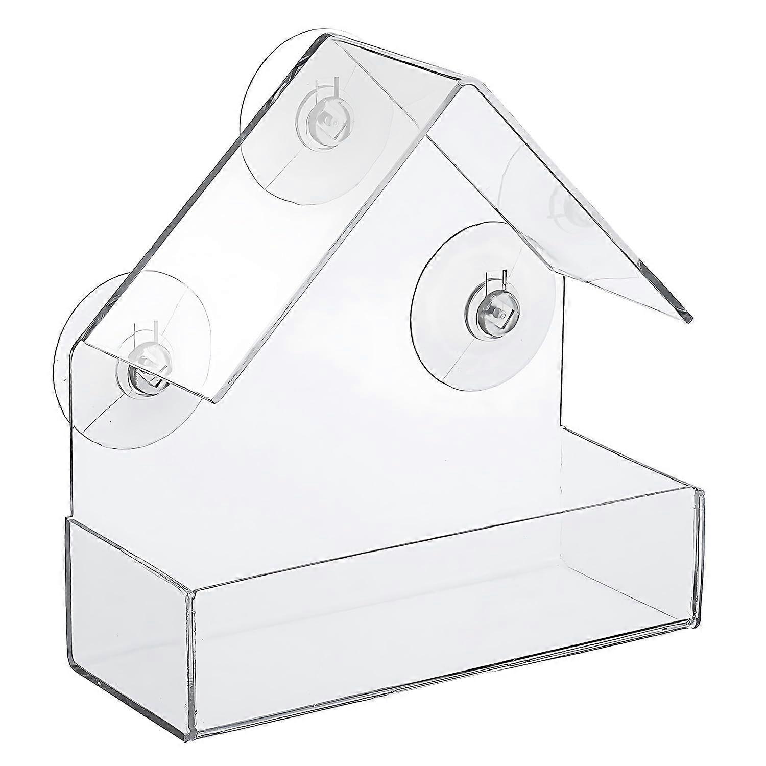 Window Bird Feeder, Acrylic Transparent Bird House for Small Birds