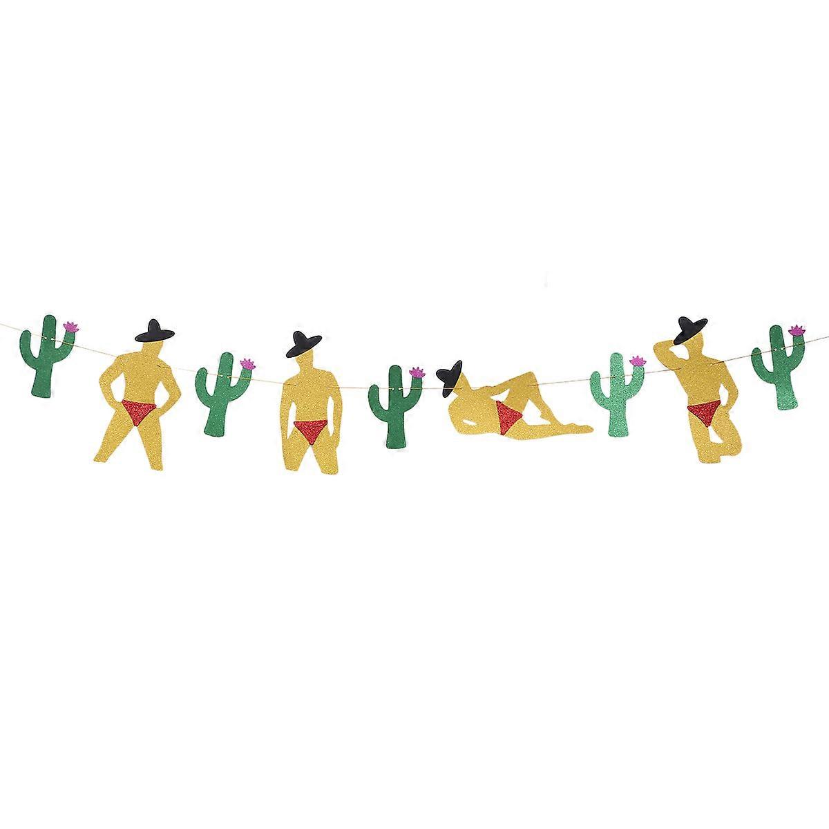 Fiesta Decorations For Party Cactus Banner Tropical Style Summer Celebration Assorted Color 250 x 16 x 0.1cm Event Planners 1Set