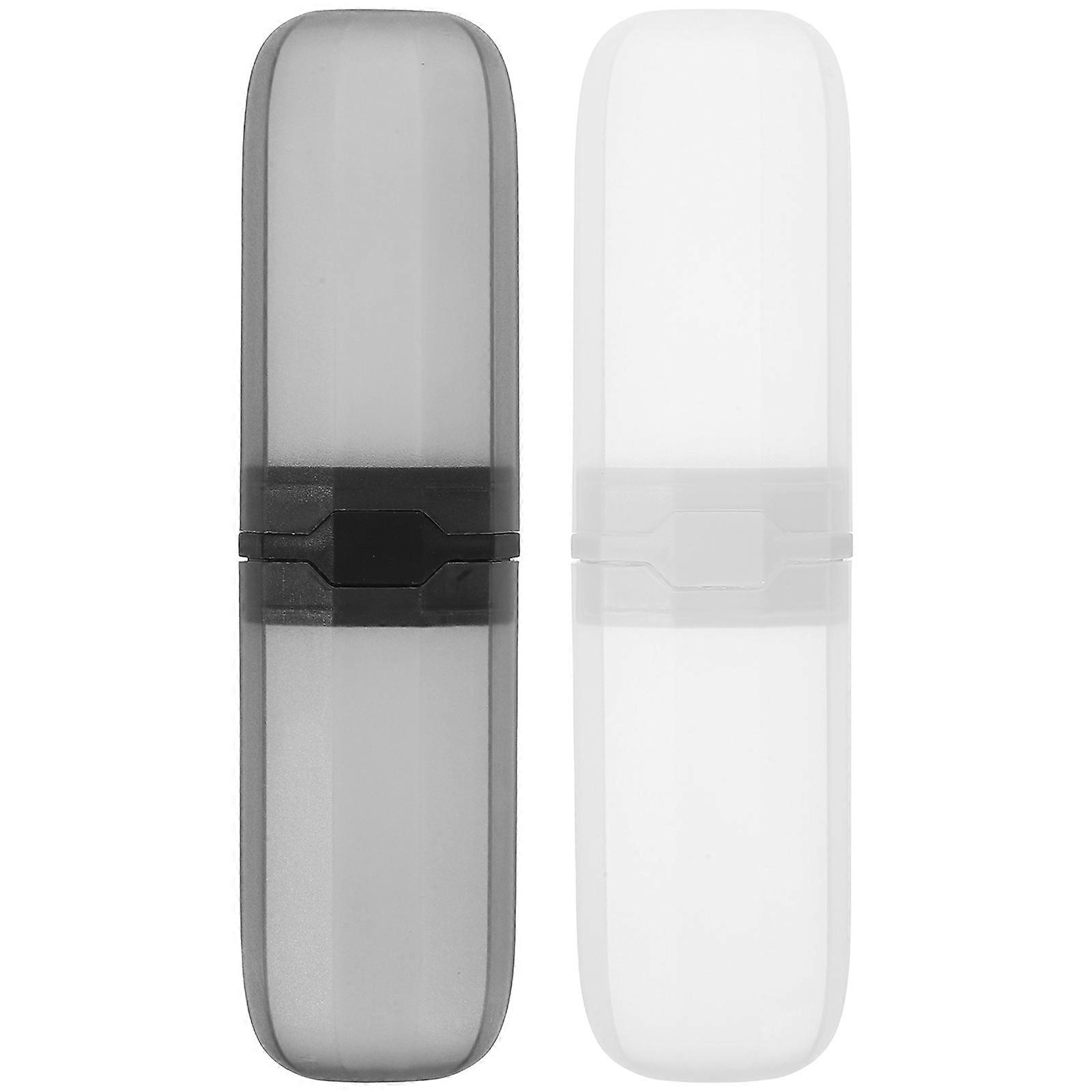 Portable Toothbrush Box Modern Small Holder For Hiking Detachable Waterproof 2Pcs