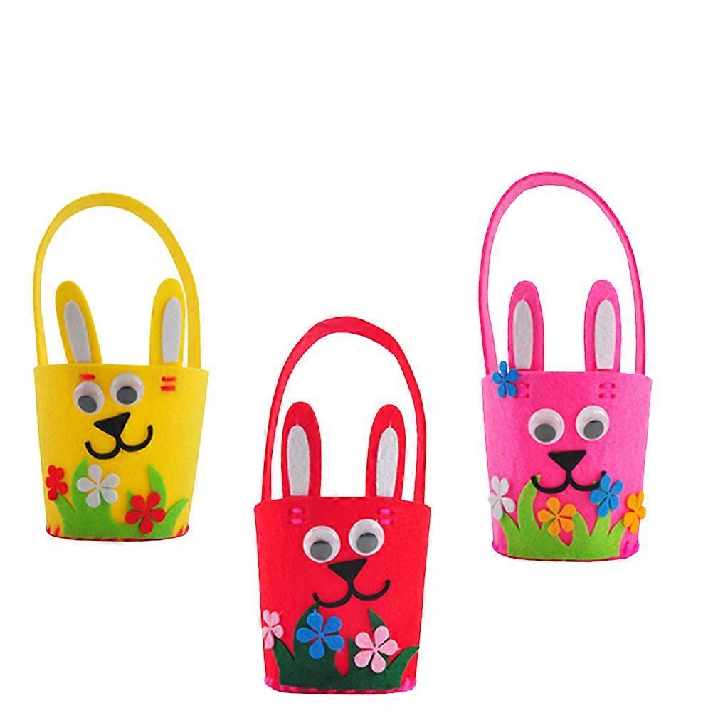 Basket Making Kits Diy Material Kit Cartoon Flower Basket Easter Celebration Children Creativity Development 3Pcs