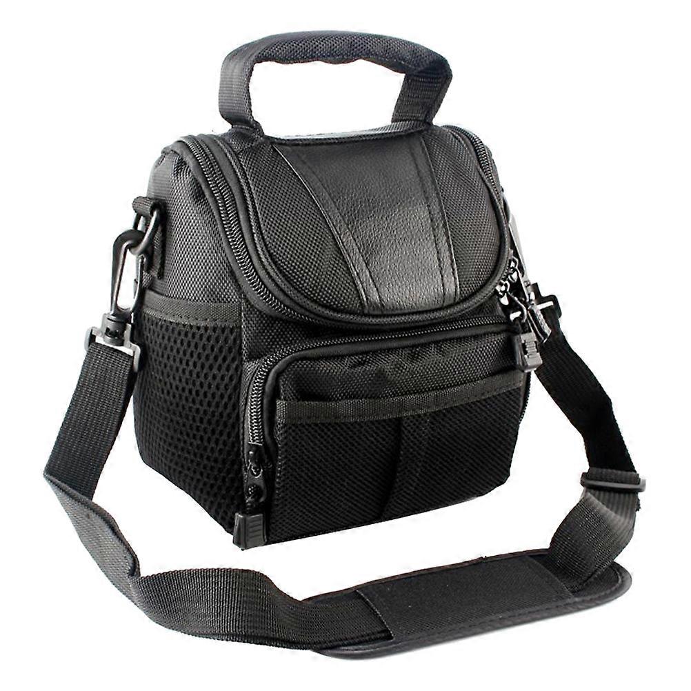 Durable Nylon Camera Storage Bag with Adjustable Strap for Crossbody Use Black Compact Size