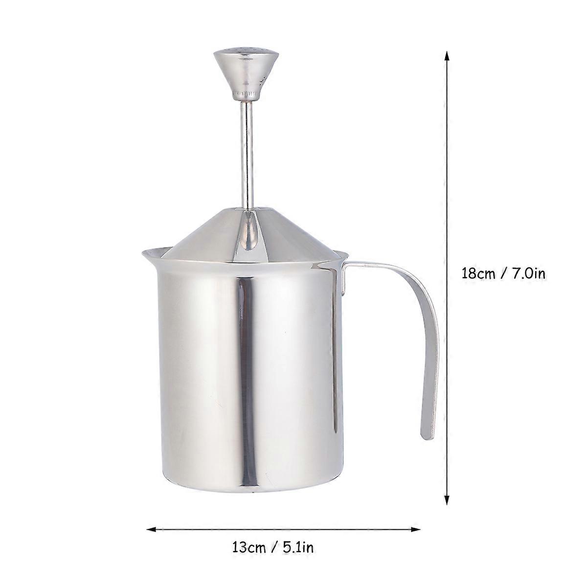 Manual Coffee Frother Stainless Steel Milk Foamer Double Layer Filter Screen Coffee Shop 400cc Manual Milk Frothing 1Pack