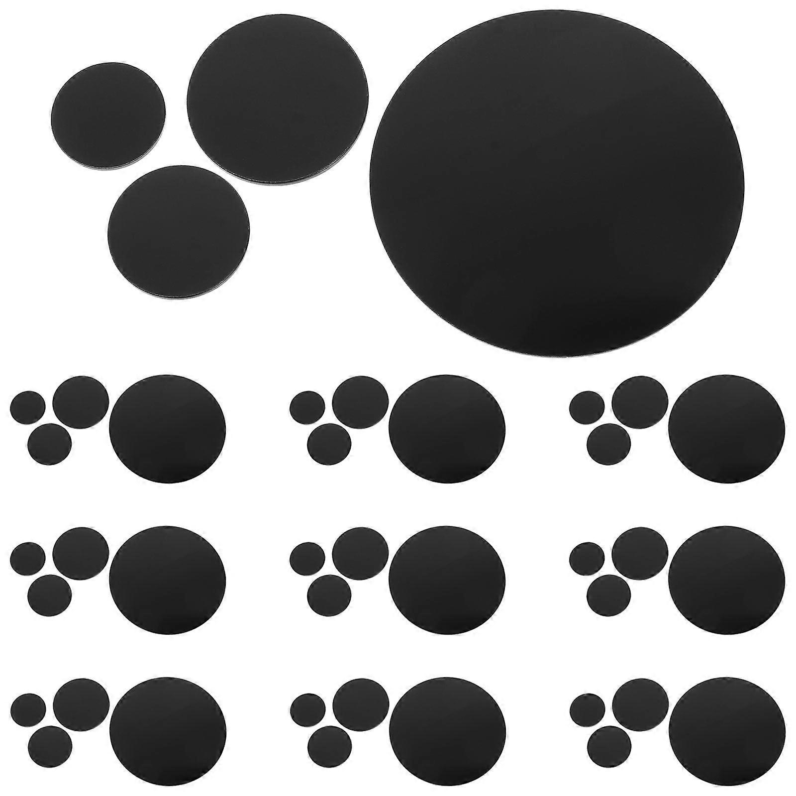 Miniature Display Bases Acrylic Circular Miniature Base Tabletop Gaming 2.5Cm Black Diy Material 40Pcs