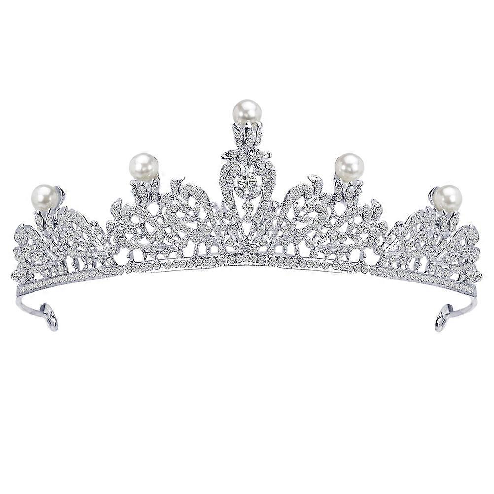 Crown For Wedding Bridal Tiara Alloy Headpiece Special Occasions Silver 1Pack