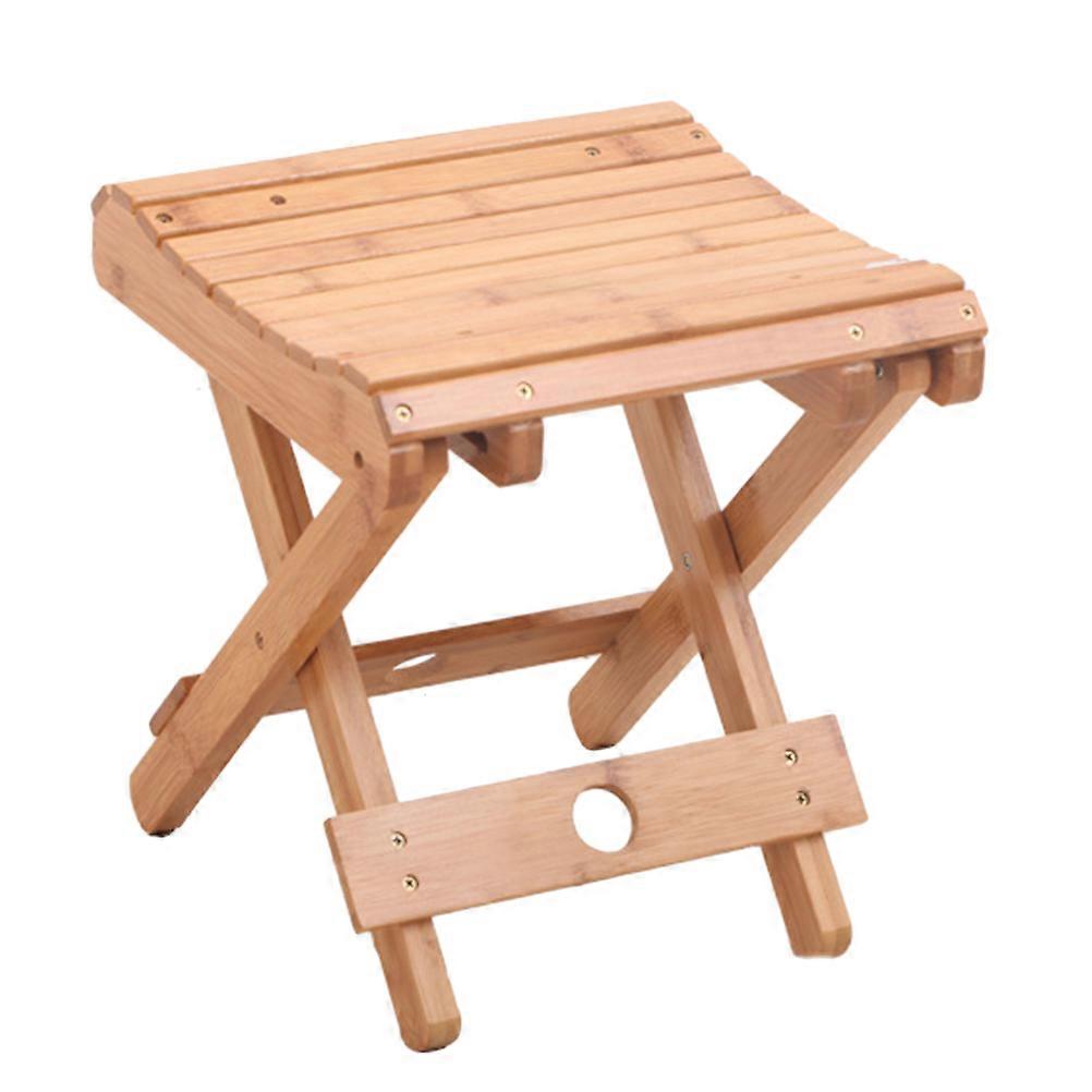 Retractable Folding Stool Portable Seating Stool Multi-purpose Durable Bamboo Wood 1Pcs