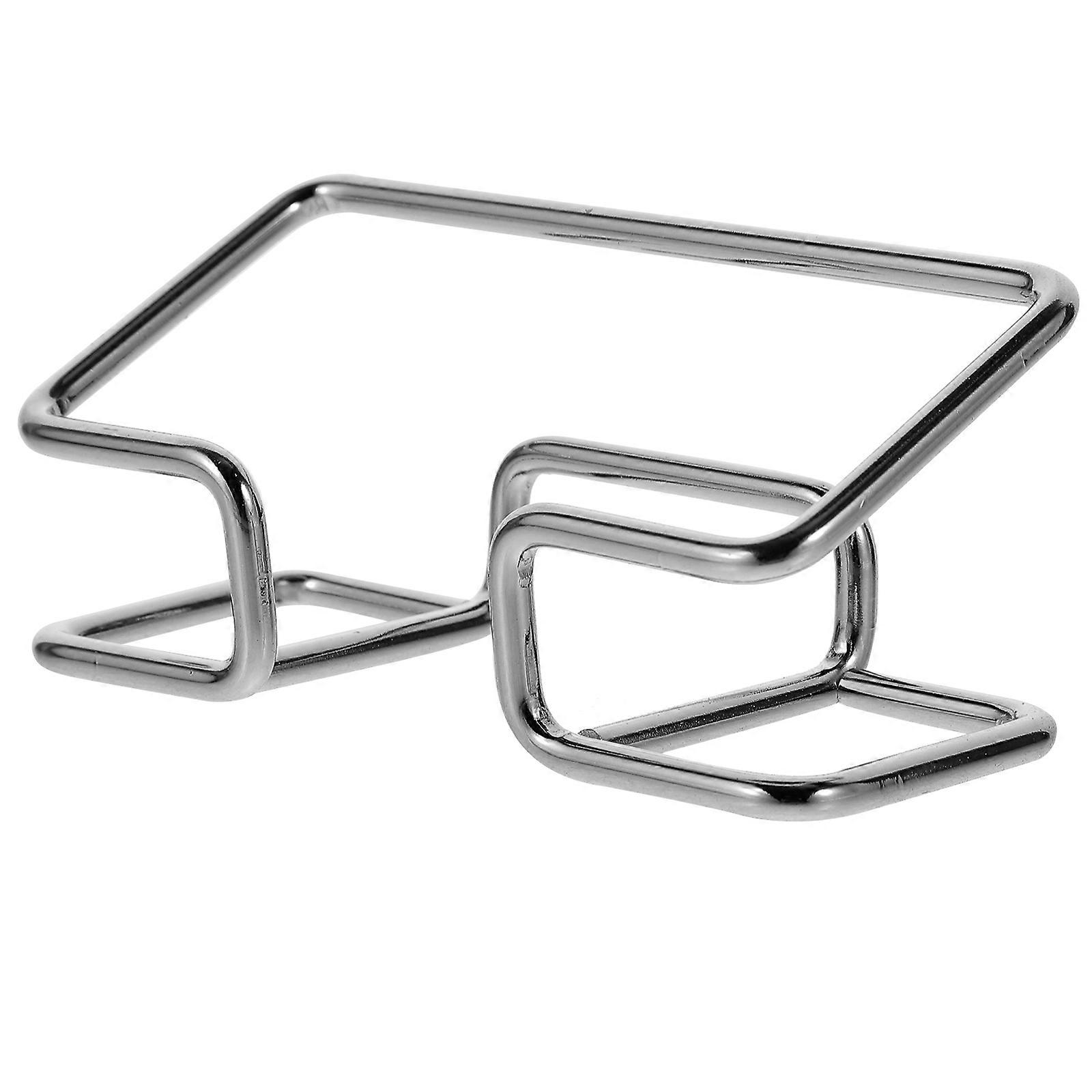Card Display Stand Business Card Holder Electroplated Black Finish Card Storage for Office 1Set