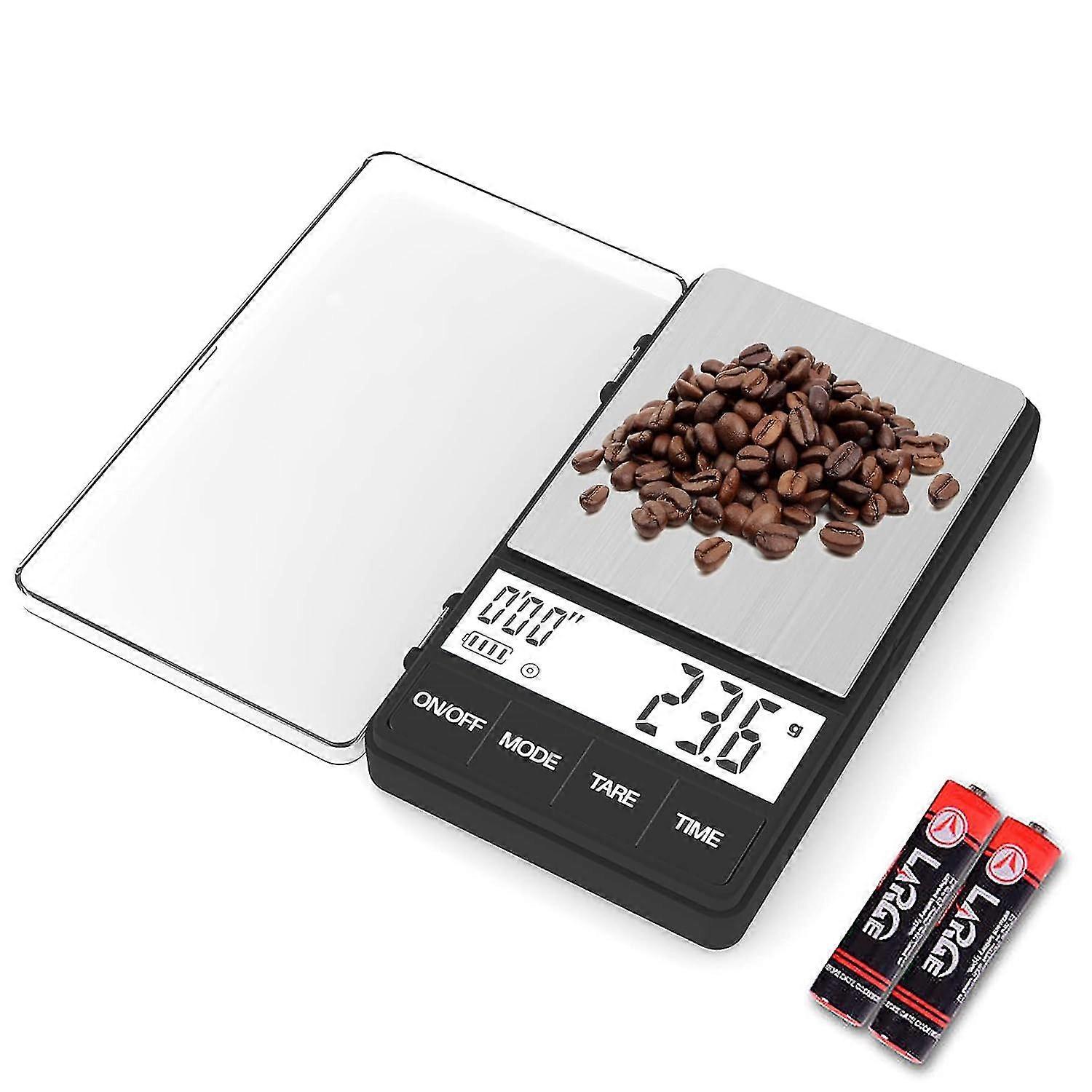 Compact Espresso Scale with Timer 1000g x 0.1g, Mini Digital Coffee Scale for Travel