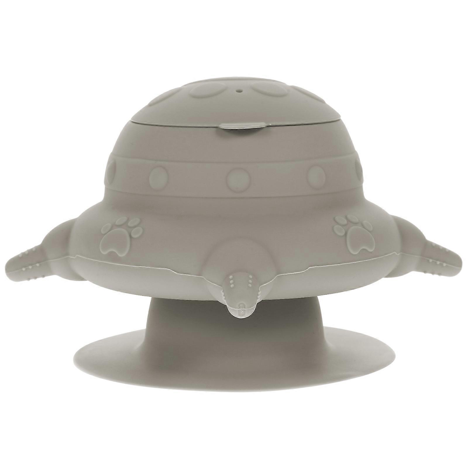 Puppy Silicone Feeder Bowl for Feeding Time Home Use Grey 14.00X14.00X8.50CM 4 Nipples 1Pcs
