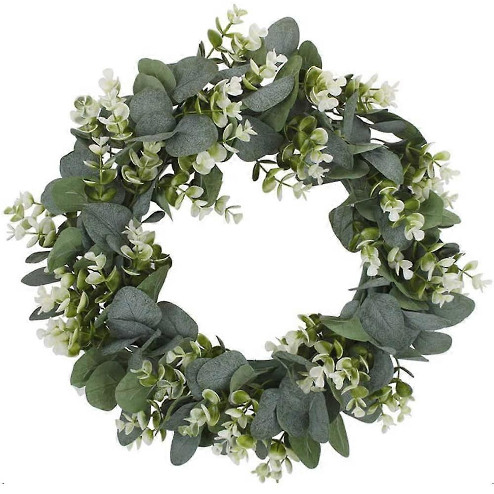 Artificial Eucalyptus Wreath, Green Door Wreath, All Year, Decorative Wall Wreath, for Walls, Windows, Porch