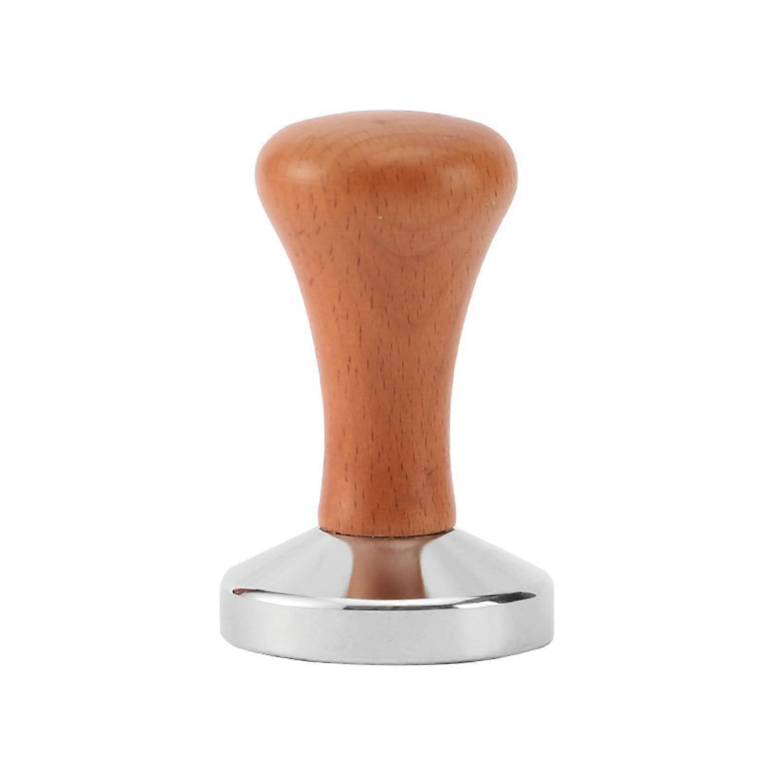 Coffee Tamper Stainless Steel Espresso Tamper 304 with Real Wood Handle for Barista Tool - Perfect for Home and Cafe Use
