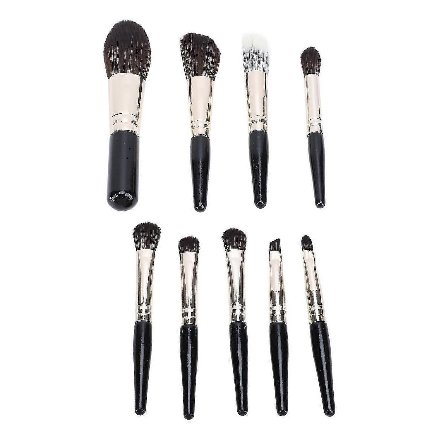 9 Pcs Makeup Brush Set Portable Powder Contour Blush Blending Eyeshadow Eyeliner Eyebrow Brushes for