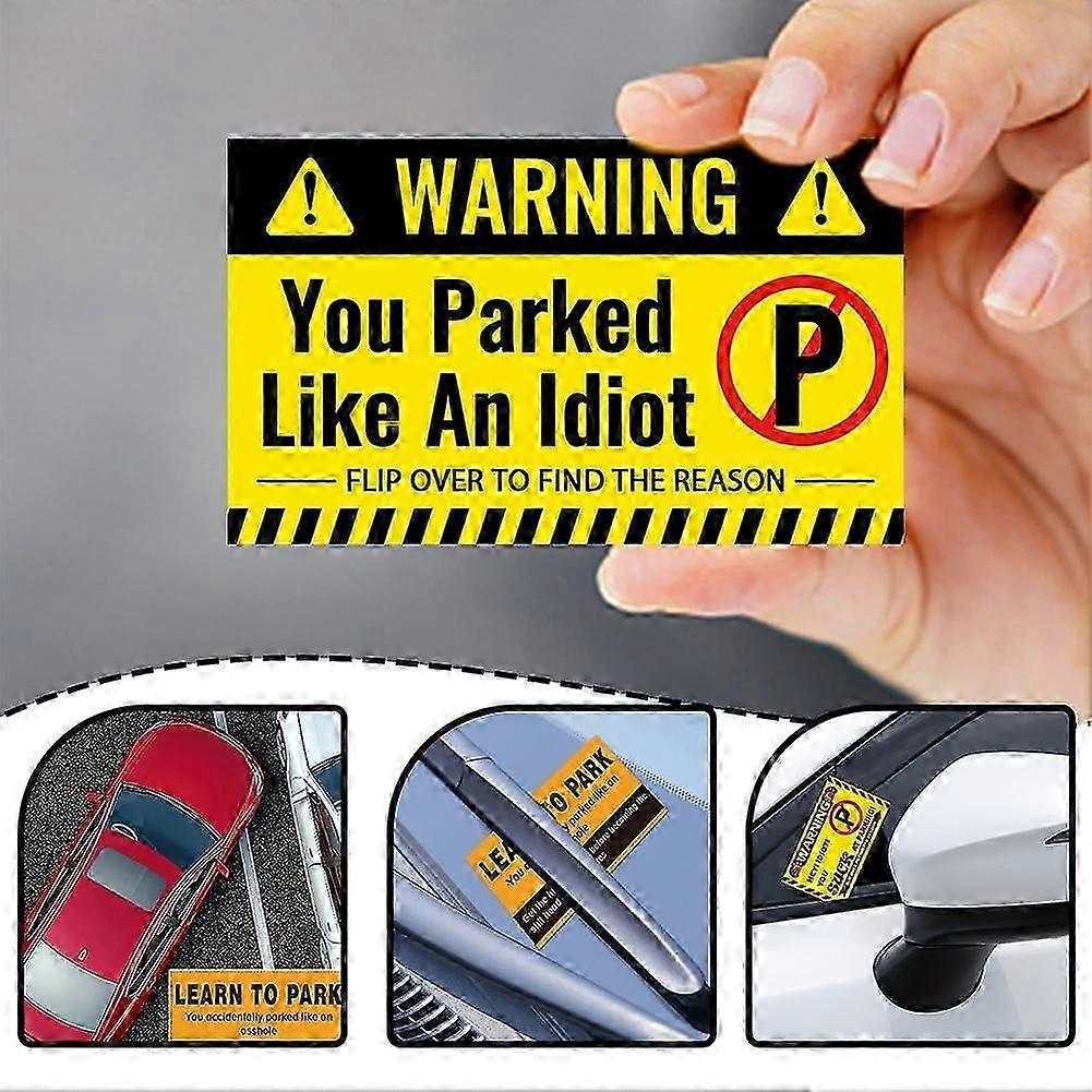 50 Pieces Bad Parking Cards You Parked Like an Idiot Cards 3.5 x 2 Inches