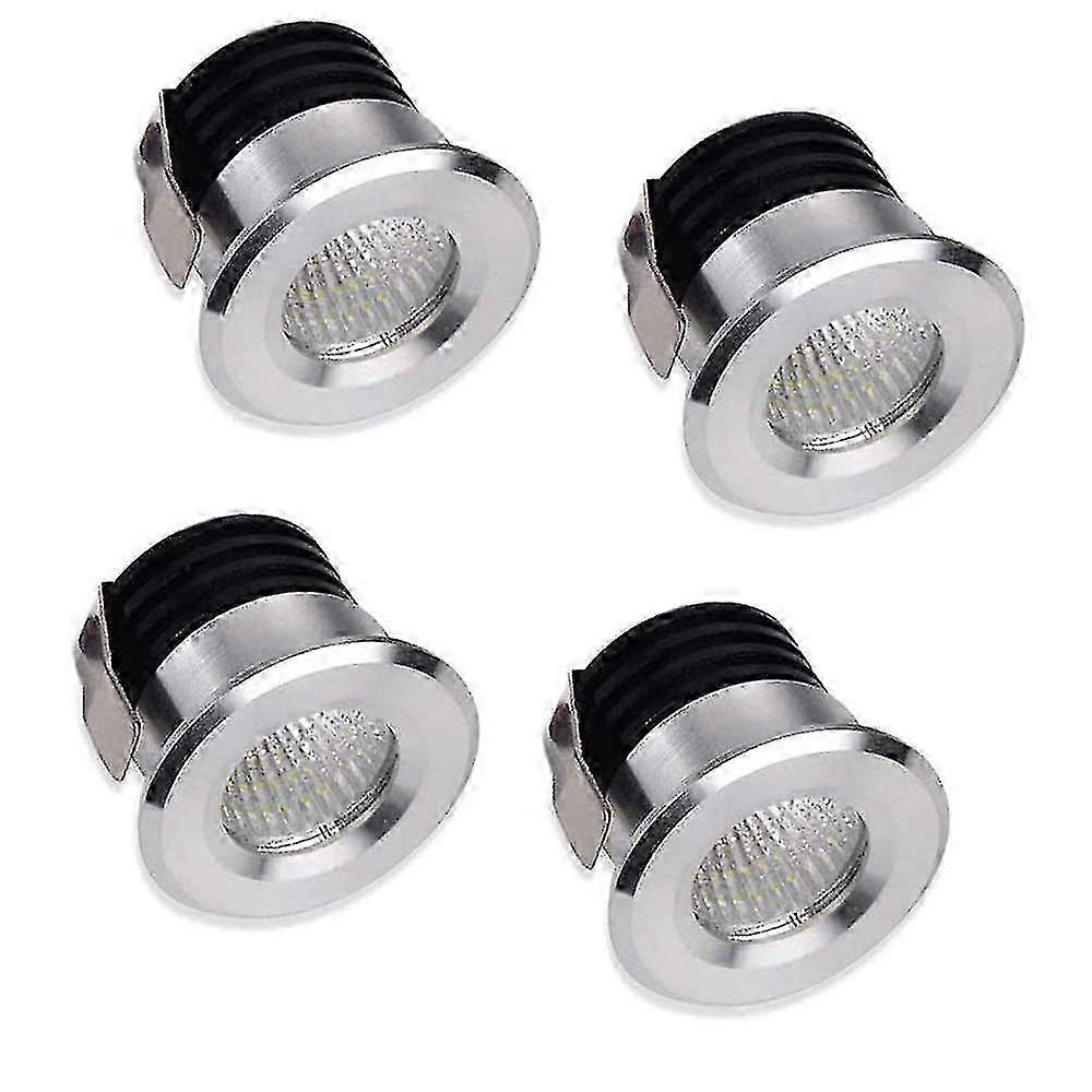 2024 Set of 4 Mini Recessed LED Spotlights - 3W Warm White for Showcase, Indoor Station, Gypsum Board